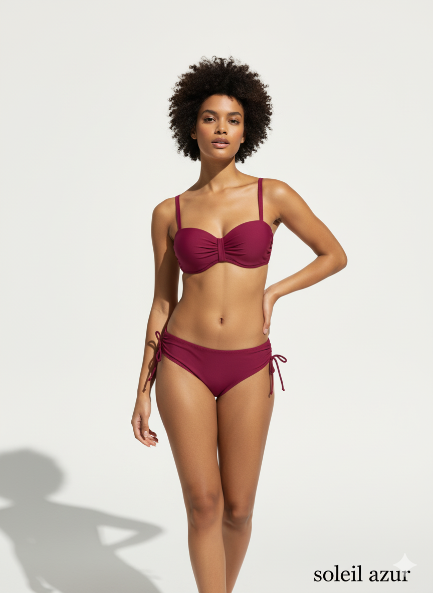 Elegant Maroon Bikini Set | Soleil Azur