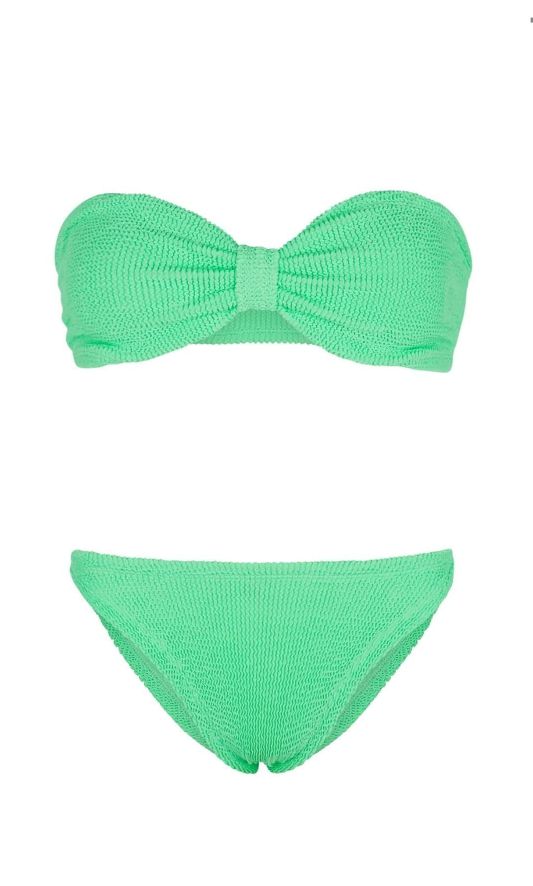 Green bikini set on a white background