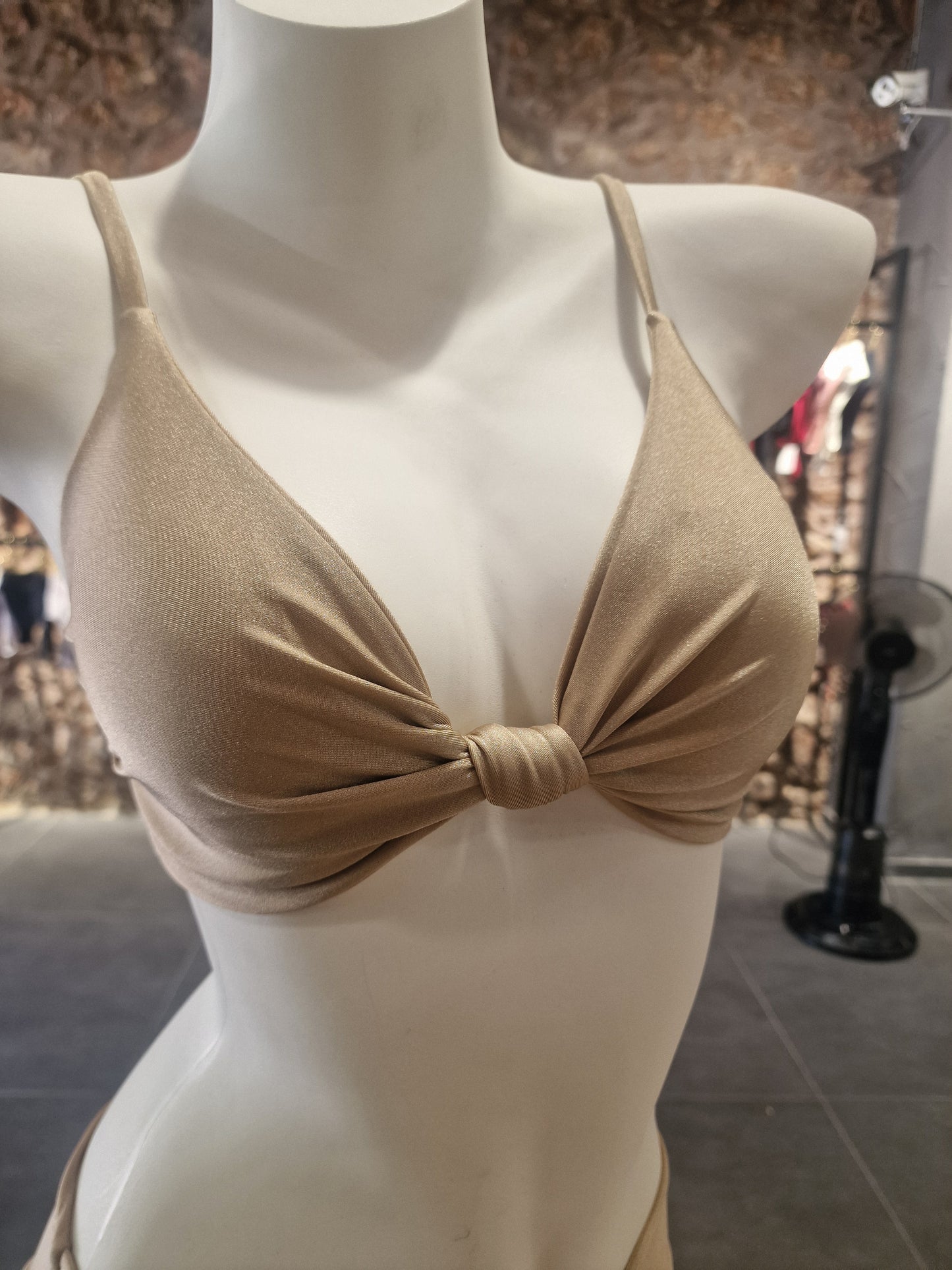 Beige Knotted Bikini Set – Minimalist Neutral Two-Piece Swimwear